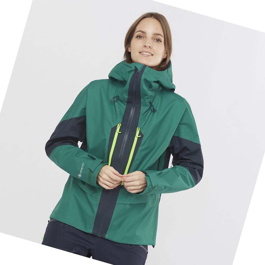 Chaquetas Salomon OUTPEAK GORE-TEX WATERPROOF 3L Mujer Verdes | MX 2471NWY